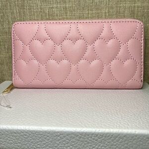Pink Heart Quilted Wallet New